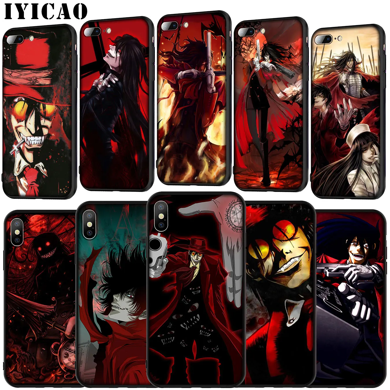 Мягкий силиконовый чехол IYICAO Alucard Hellsing для iPhone 11 Pro XR X XS Max 6 6S 7 8 Plus 5 5S SE черный