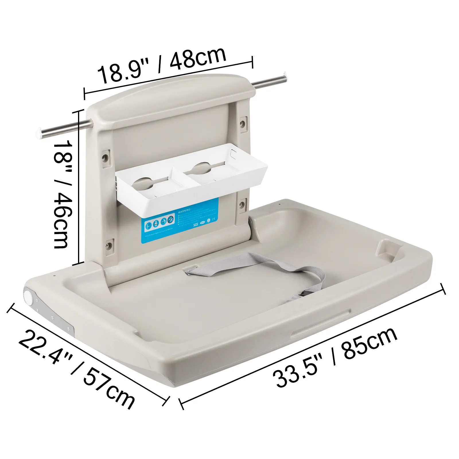 VEVOR Baby Changing Station Commercial Wall Mounted Baby Diaper Changing Table Fold Down Vertical Restrooms Baby Changing Table 6