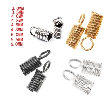 

Factory wholesale !!! 1000/gram 3/4/5/6/mm Cord can choose color Finish Crimp Bead Cord End Cap Fastener Clasp