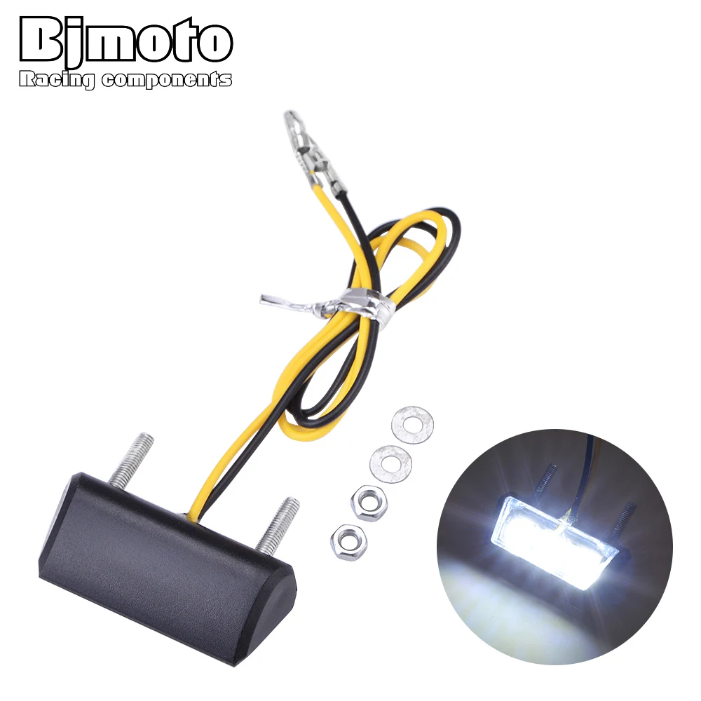 Universal 12v 1w Universal Black Led Motorcycle License Plate Light