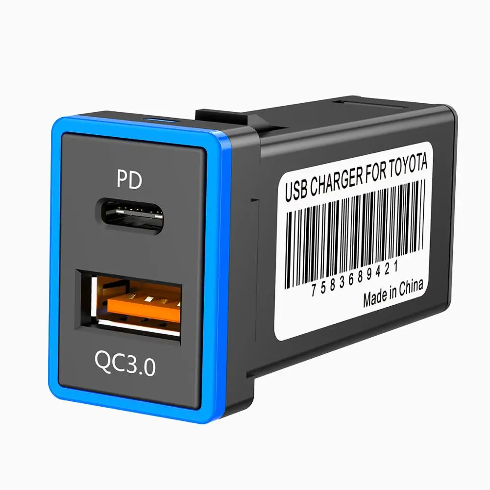 Автомобильное зарядное устройство CHELINK QC 3 0 с двумя портами разъемом USB type c для