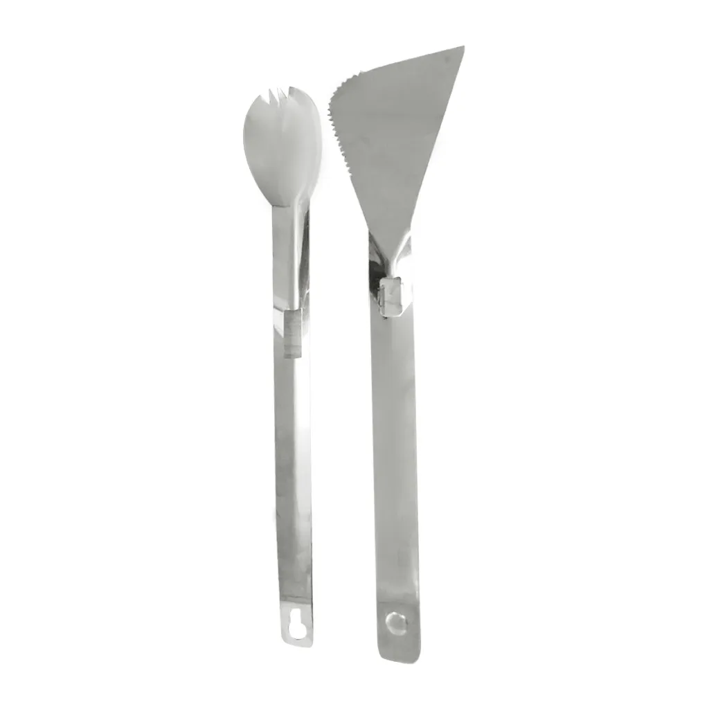 3 в 1 щипцы шпатель Spork из нержавеющей стали мульти посуда для кемпинга лопатка для барбекю клипса наружная посуда для Открытый инструмент для паники 10