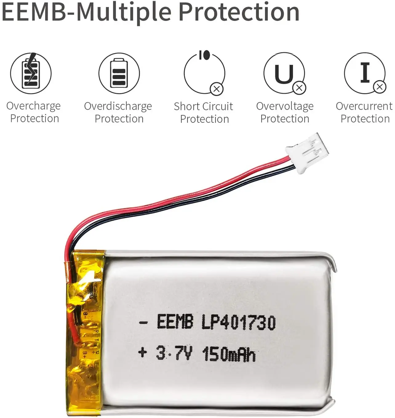Recarregáveis do Lipo do Polímero da Bateria Alto-falante de Bluetooth Mah do Lítio v dos Pces 40 para Computadores das Câmeras Baterias 3.7 401730 150 E40 - Image 3