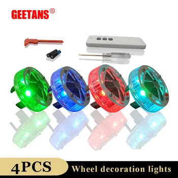 

GEETANS 4PCS/Lots Car Styling Tire Decoration Light Solar Energy Auto Flash Discoloration LED Tire Accessories Waterproof Lamp