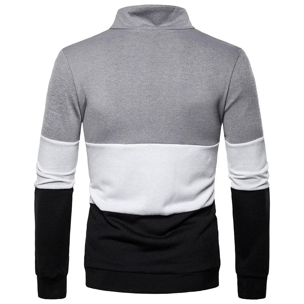 Puimentiua Men's large size pullover sweater long sleeve sweater coat casual sweater single button men's turtleneck sweater 2019 Puimentiua Men's large size pullover sweater long sleeve sweater coat casual sweater single button men's turtleneck sweater 2019