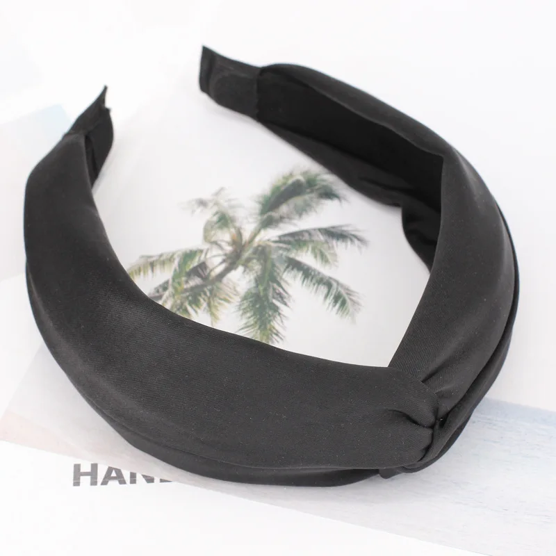 South Korea Hair Bands Large Rims Fabric Headband Simple Versatile Cross Knot Was a Small Face Headband CHIC Hair Accessories Wo