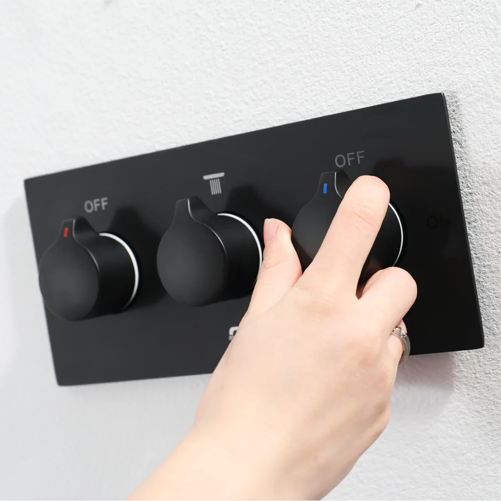 

Shower Control Switch Valve Brass Bathroom Shower Faucet 4 Water Out Wall Mounted Concealed Valve Chrome/Black Controller