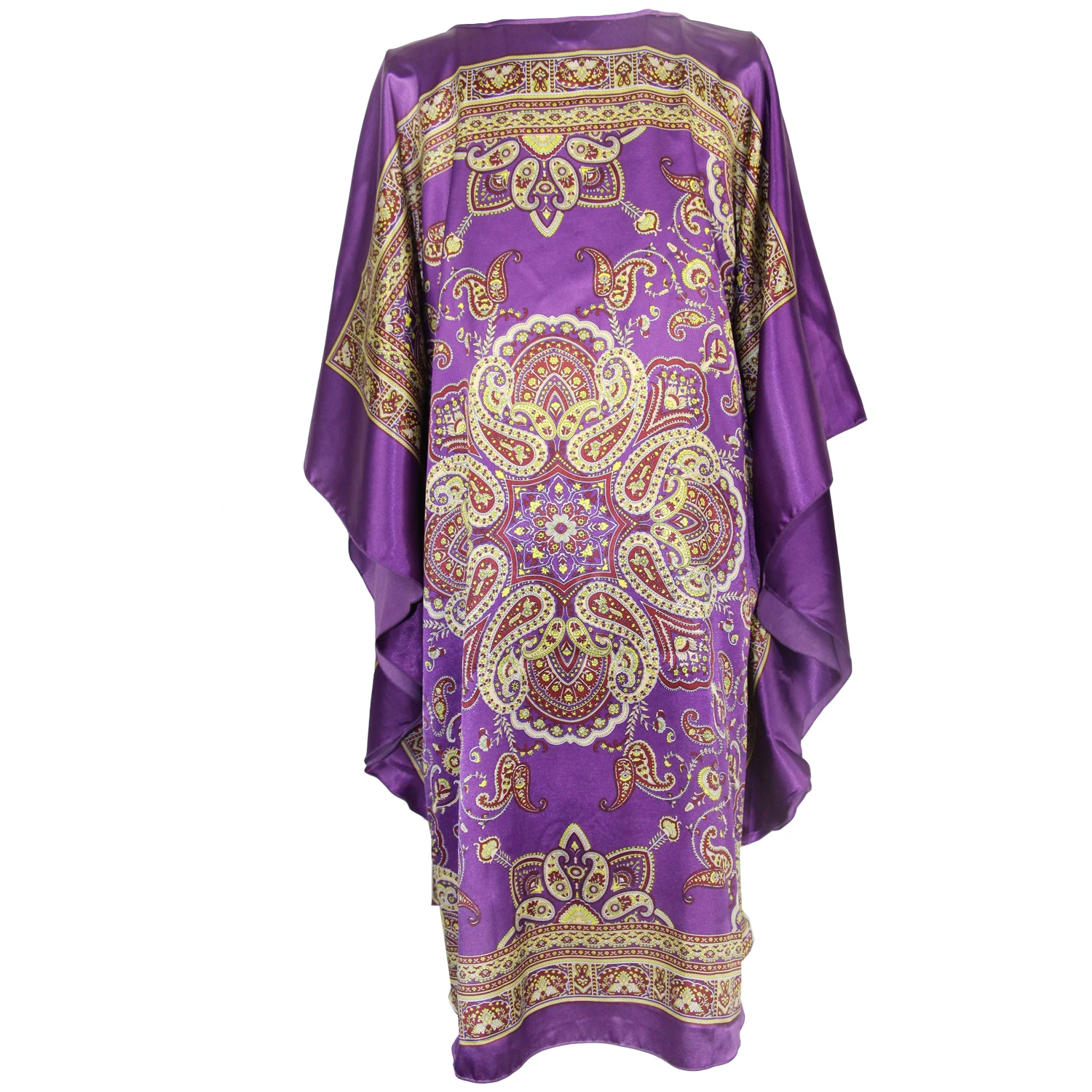 Chinese Vintage Print Lady Robe Dress Nightgown Summer Nightdress Sleepwear Women Satin Rayon Nightwear Bath Gown One Size