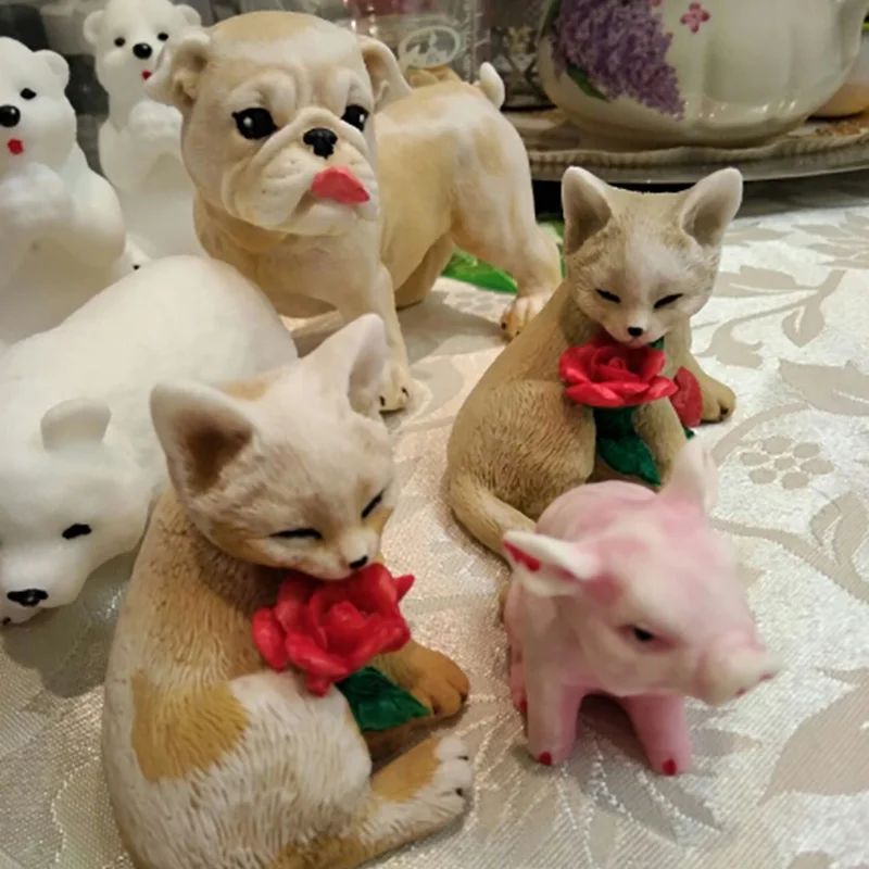PRZY мыло с кошечкой Форма 3d цветок Милая силиконовая форма в виде кота ручная работа производство мыла формы силиконовая форма для изготовления свечей смолы глина формы