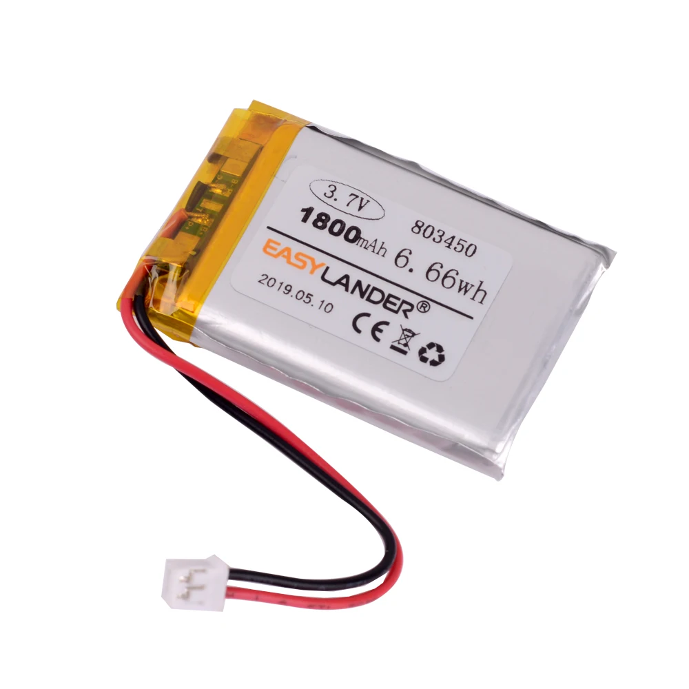 JST PH 2,0 мм 2pin 3,7 V 1800mAh литий-полимерный LiPo аккумулятор Arduino MKR100 карта для MP3 DVD PAD камеры gps ноутбука 803450