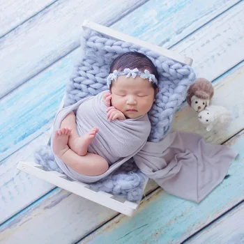 

Baby Wooden Bed Gift Photo Prop Posing Portable Durable Photography Shotting HSJ-19