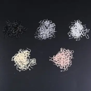 

100 Pcs/pack Non-Allergic Plastic Ear Shape Wire Hooks Clear Resin Earring DIY Jewelry Making Accessories