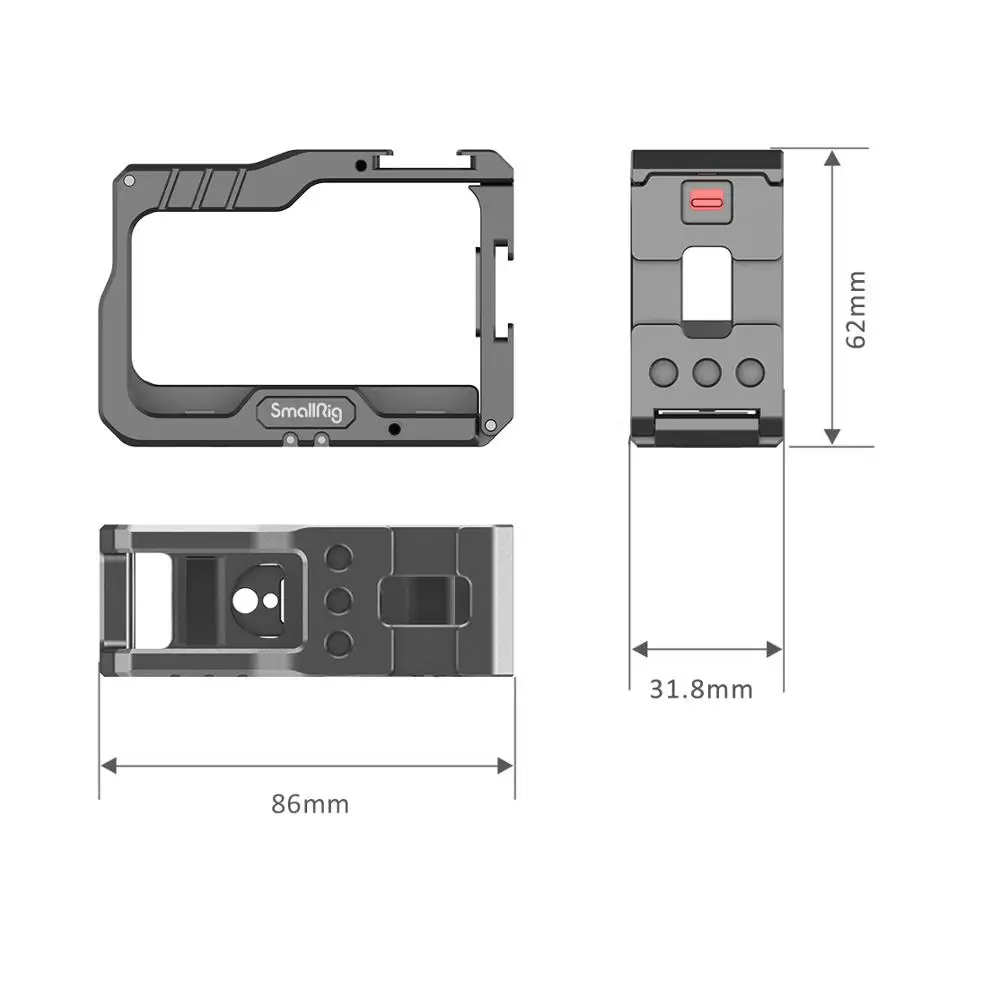 SmallRig Vlogging Aluminum Cage for Insta360 ONE R Vlog Cage Folding GoPro-type mounting fingers 2798