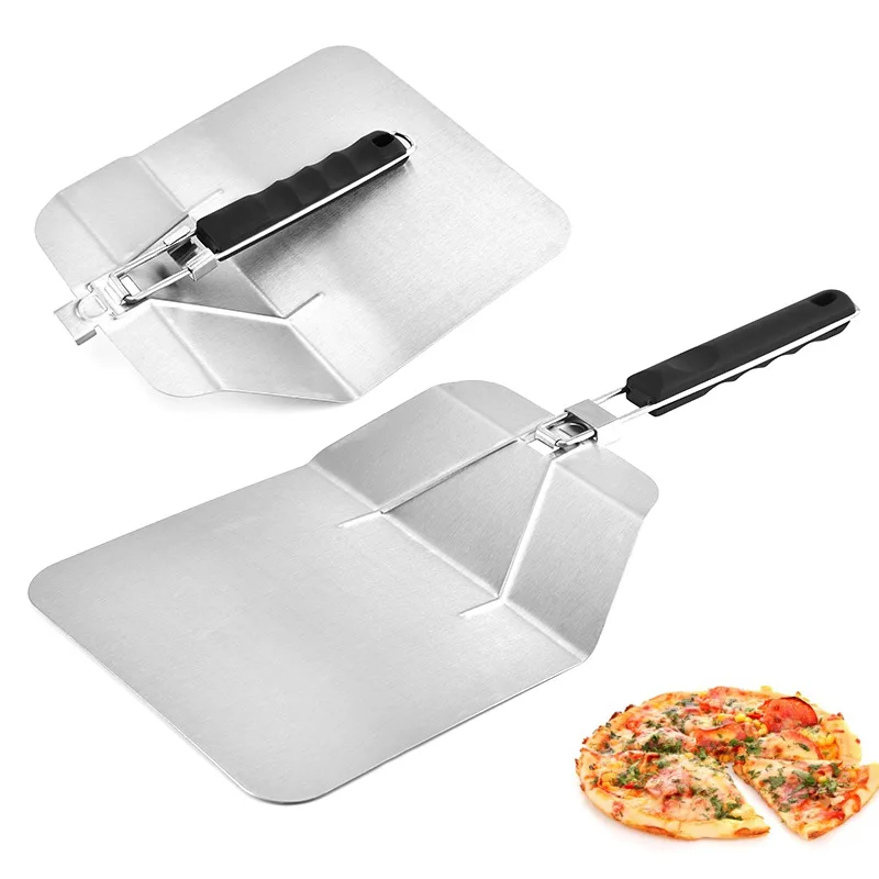 Folding Stainless Steel Pizza Shovel Square Cake Baking Accessories Transfer Tools with Anti-slip Handle | Дом и сад