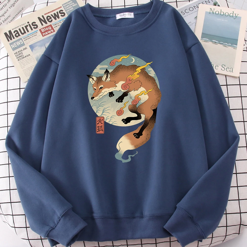 Толстовка Fire Fox мужская с капюшоном Модный свитшот Японская уличная одежда