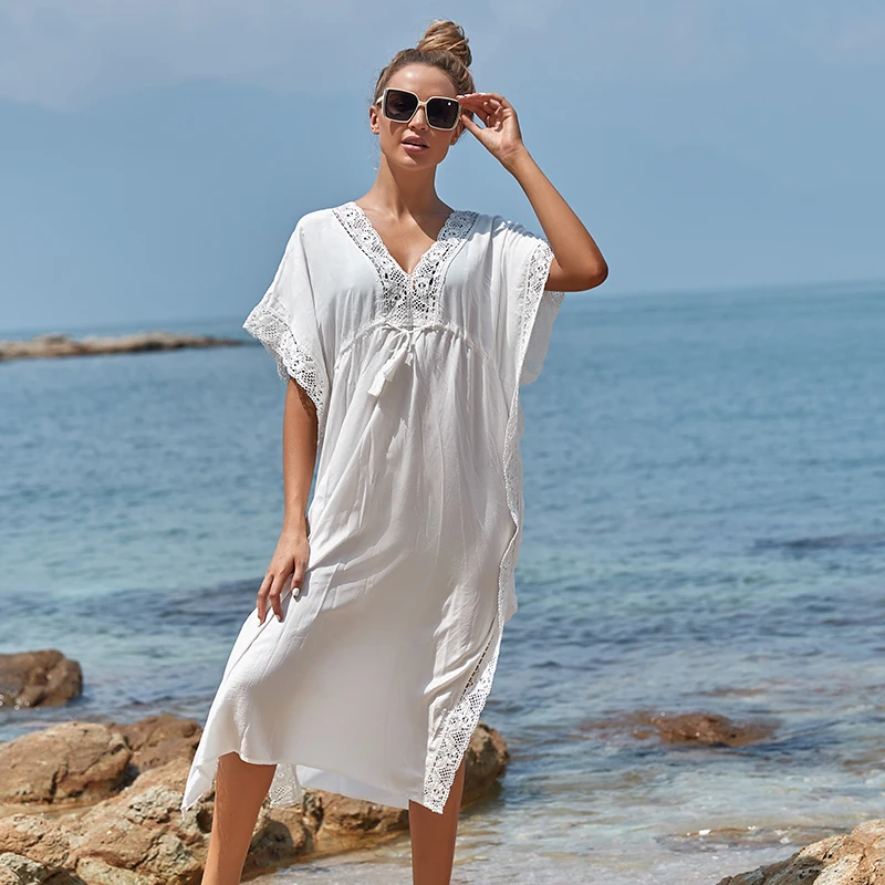 New White Swim Suit Cover Up Beach Robe 