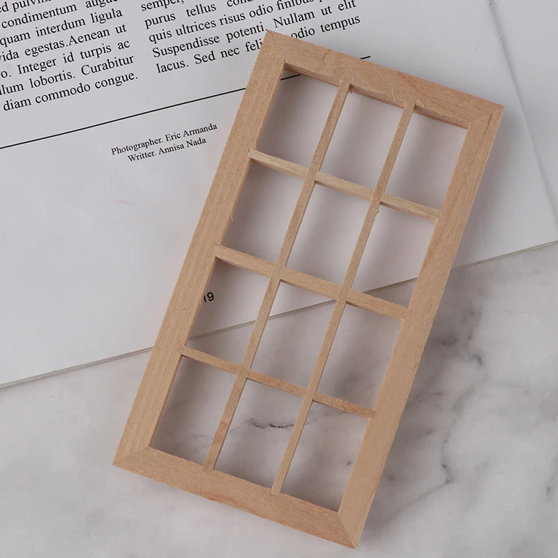 

New Arrive 1:12 Dollhouse Wooden Window Frame Miniature Doll House Furniture Toys