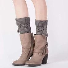 Женские гетры; сезон осень-зима; утепленные короткие носки с вырезами; Calentadores Piernas; вязаные носки