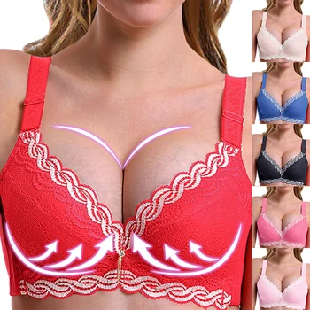 

2020 NEW Fashion Thick Cup Sexy Beauty Push Up Bras Lace Back Closure Bralette Lingerie Bra For Women Brassiere