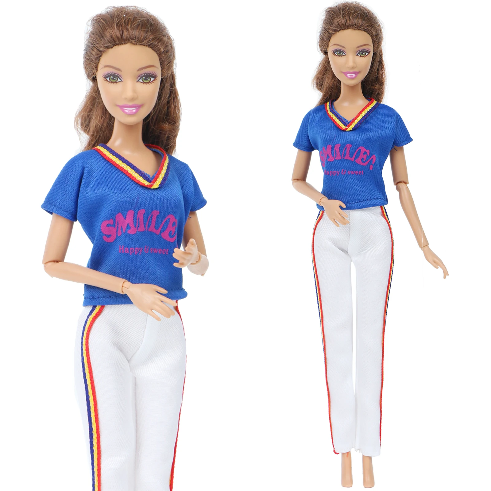 1 комплект модная синяя блуза с v-образным вырезом рубашка цветные ленты белые