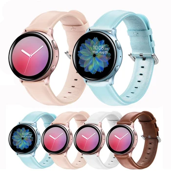 

Leather strap For Samsung Galaxy watch active 1/2 strap 44mm 40mm Gear S2 Huawei GT 2 42mm 20mm watch strap bracelet watchband