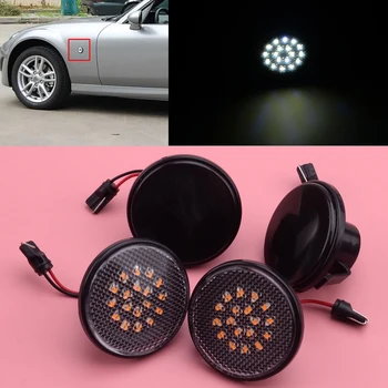

2pcs White LED Side Marker Indicator Light Turn Signal Repeater Lamp Fit For Mazda MX-5 MK1 MK2 MK3 1989-2012 2013 2014 2015