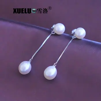 

XUELUO 925 Sterling Silver Drop Earrings Natural Freshwater Double Pearl Earrings Fine Jewelry for Women gift