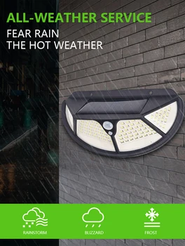 

100 LED Solar Powered PIR Motion Outdoor Solar Lamps Solar Garden Light Security Street Flood Wall Lamp Split Light Spotlights