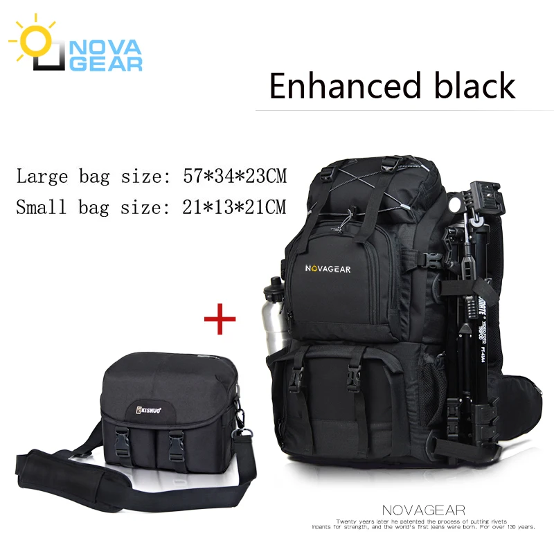 NOVAGEAR 80302 сумка для камеры с двойным плечевым ремнем Противоударная Водонепроницаемая уличная Большая вместительная сумка для slr камеры - Цвет: Enhanced black