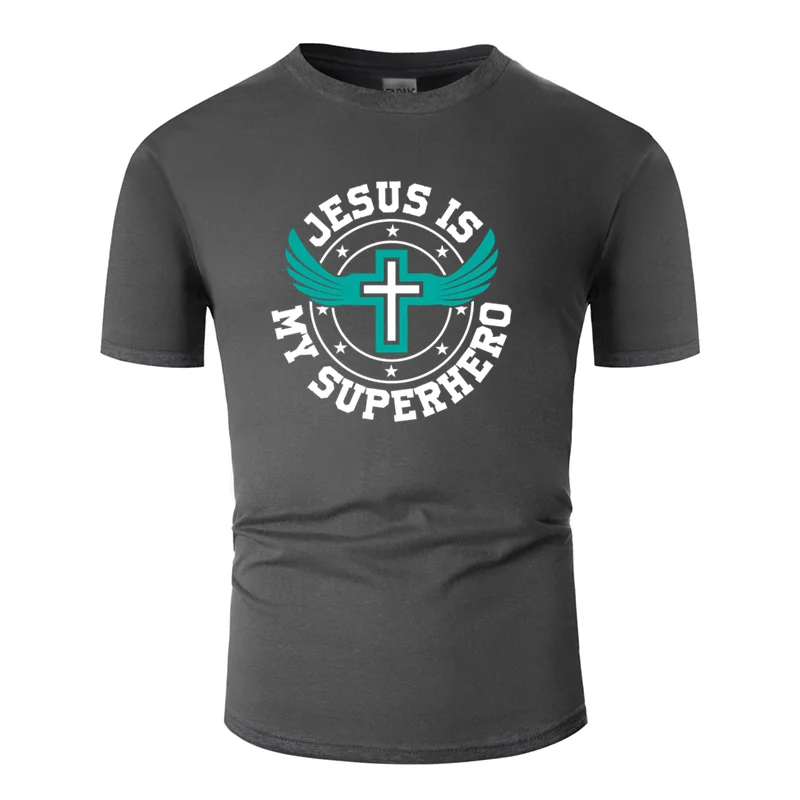 Забавная футболка с принтом «jesus is my superhero», «god faith believer», Подарочная футболка,, Sunlight, футболка, Юмористическая, известная, большой размер S~ 5xl