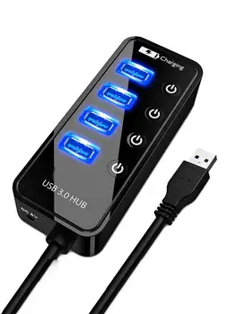 

USB Splitter Hub High-speed Expansion Delayed 4-Port USB 3.0 Hub USB2.0 Adapter With On/Off Switches For PC Laptop Computers
