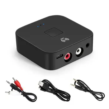 

Bluetooth 5.0 Audio Receiver Wireless Transmitter NFC Car Wireless Speaker Adapter 3.5mm AUX+2 RCA