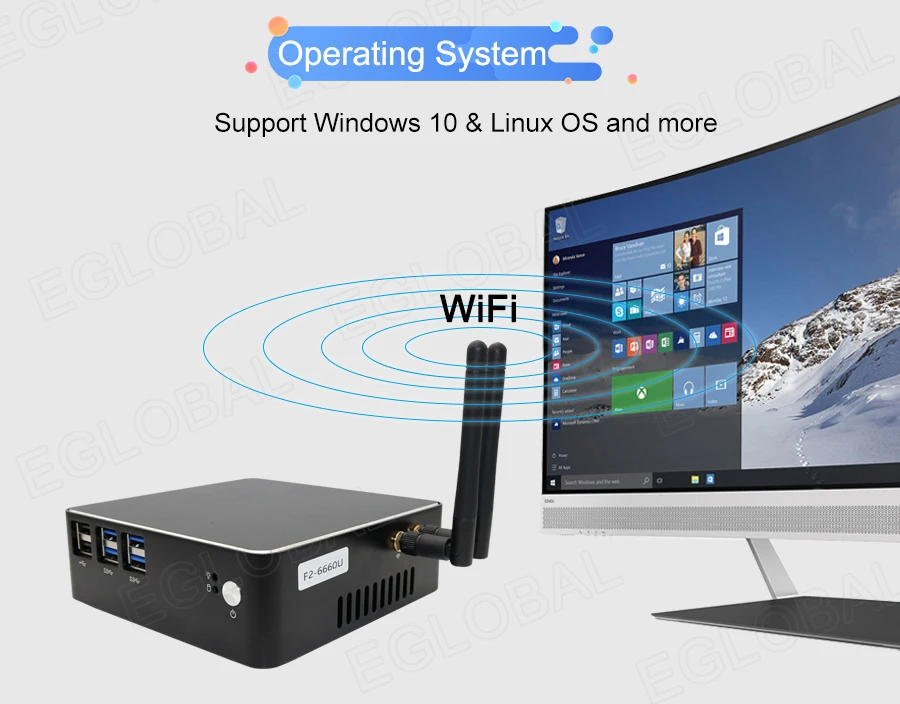 Eglobl Intel i3 7100U i5 7200U i7Mini компьютер DDR4/DDR3 Win10 Linux Barebone портативный ПК 4 к HTPC медный вентилятор 6* USB HDMI VGA WiFi