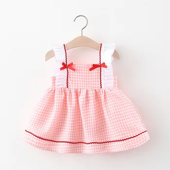 

Fashion Girls Dress Summer New girl Clothing Baby Girl denim dress Straw Hat Princess Dress