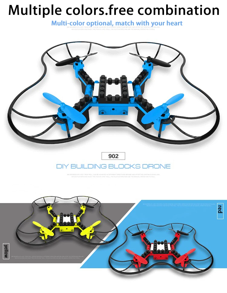 902 DIY Дрон строительные блоки собрать пульт дистанционного управления игрушка вертолет мини Дроны с камерой Wifi Квадрокоптер FPV Rc Игрушки для мальчиков