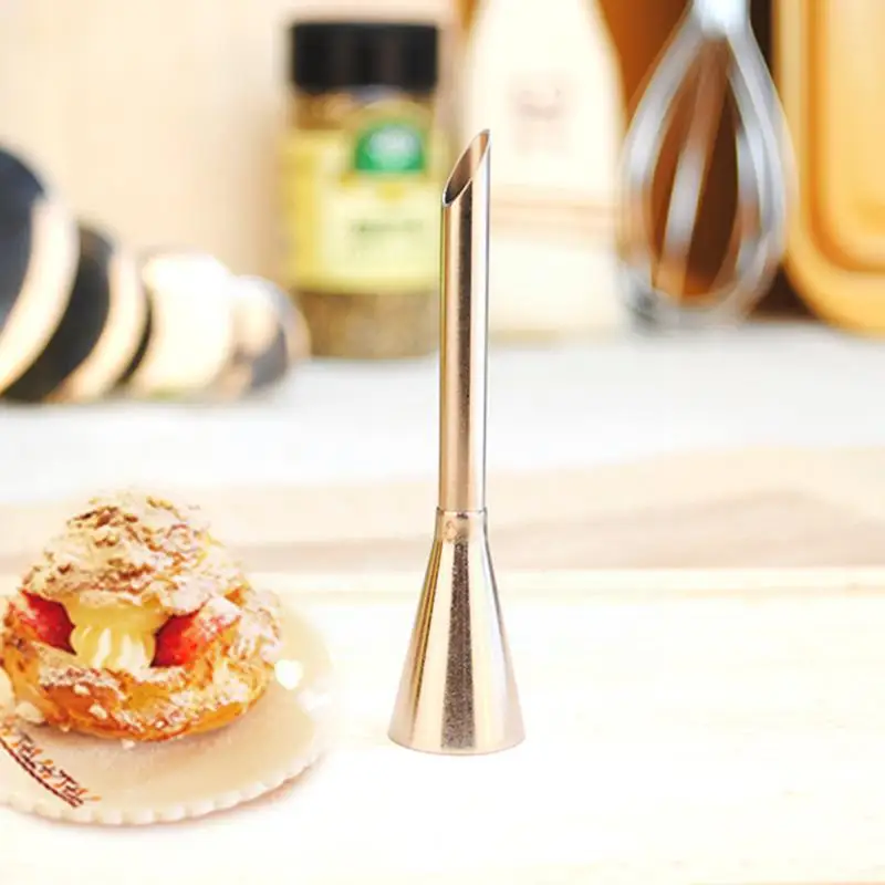Steel Eclairs Puff Nozzle Cupcake Injector Cream Icing Nozzles