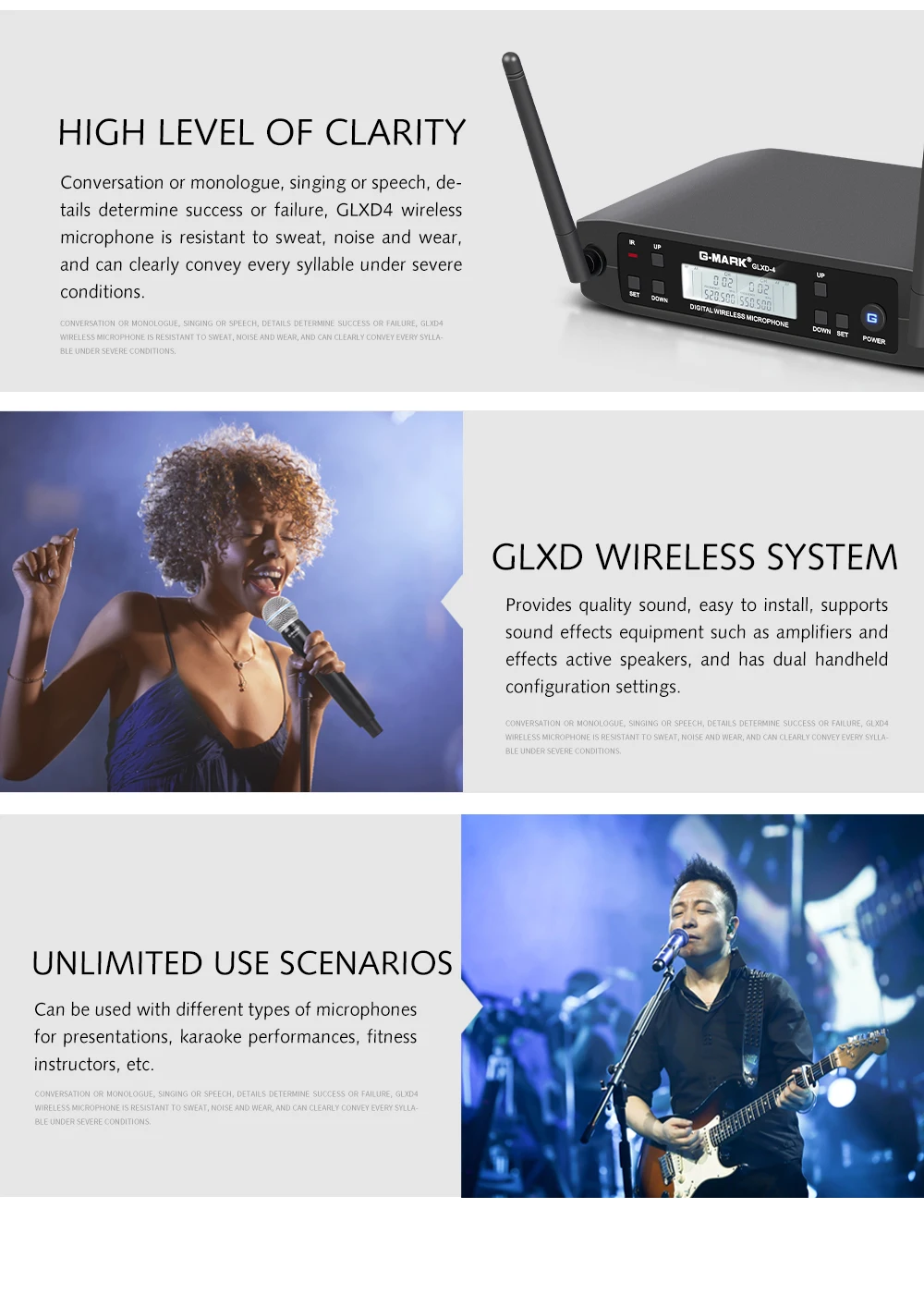 wireless headphones with mic Microphone Wireless G-MARK GLXD4 Professional UHF System SM58 Handheld Mic For Stage Speech Wedding Show Band Home Party Church best microphone for streaming