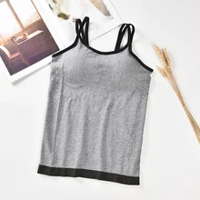 Бесшовный хлопковый топ для женщин, женское нижнее белье, майка, топ, летняя майка, топ с перекрестными лямками, цельное нижнее белье, Майки