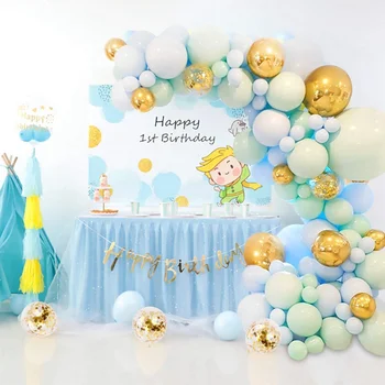 

126Pcs Blue Gold Theme Party Balloon Garland Arch Kit Latex Balloon Confetti Ballon Wedding Birthday Party Decoration
