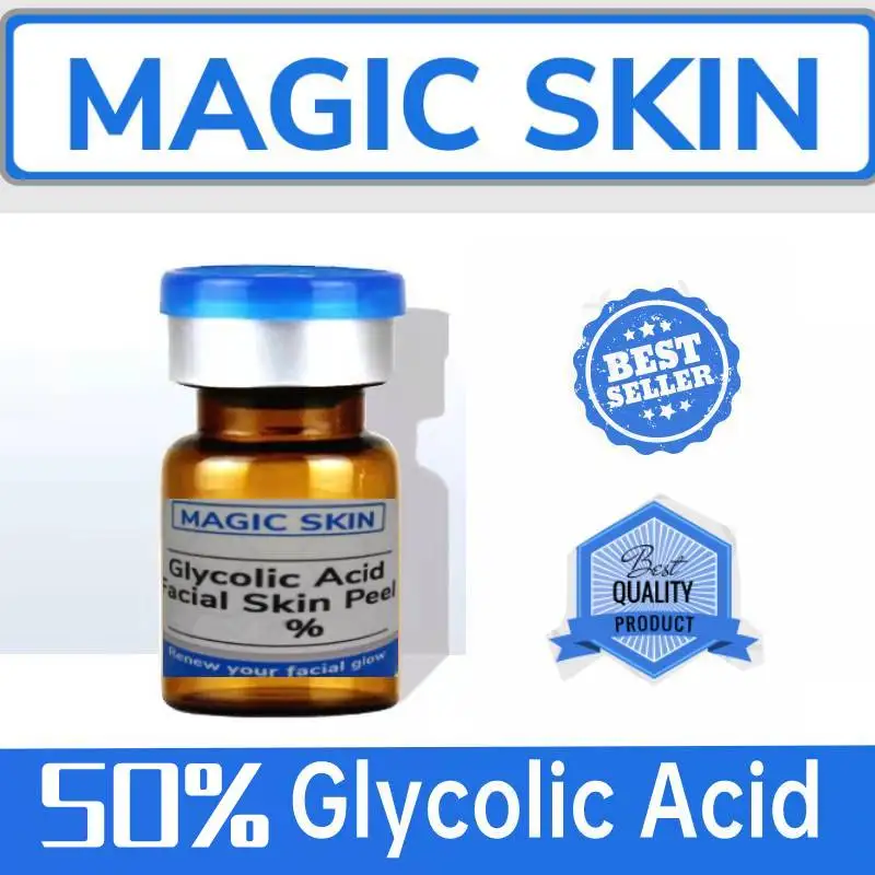 

Glycolic Acid 50% Peel Aha Bha Skin Peel Acid Chemical Peel Freckle Peeling Treatment Acne Scars Wrinkles Large Pore 5ml