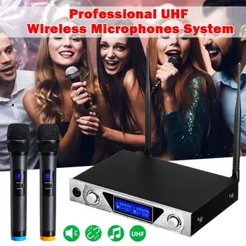 

Professional UHF Dual Channel Wireless Handheld Microphone Easy-to-use Stage Karaoke Wireless Microphone System