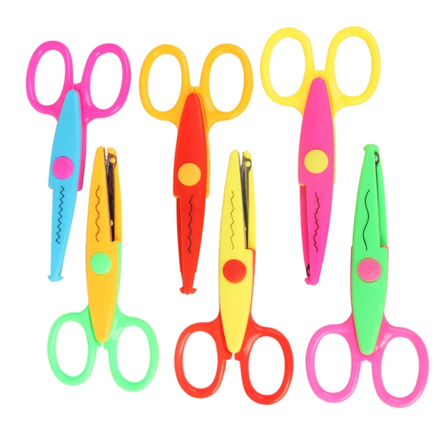 1pcs Colorful Laciness Scissors Metal And Plastic Diy Scrapbooking Photo  Colors Scissors Paper Diary Decoration With 6 Patterns - AliExpress