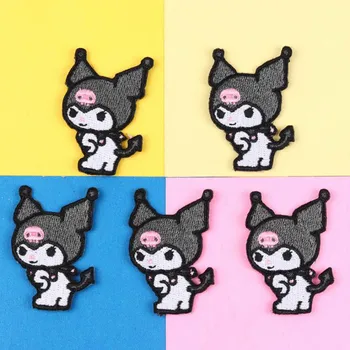 

5 Pcs/set Cute Anime Kuromi Iron on Embroidered Applique Patch Clothes Iron on Stickers Diy Garment Apparel Cartoon Accessories