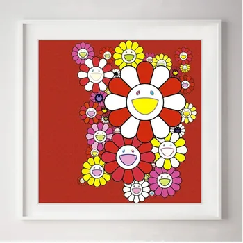 

Red Blue Sun Flower Modern Children's Room Decoration Painting Small Fresh Living Room Dining Room Painting M2154