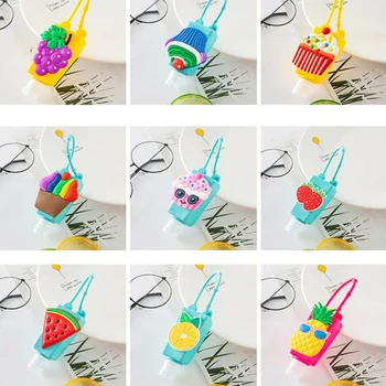 

30ML Safe Gel Embossed Fruit Ice Cream Silicone Mini Hand Sanitizer Disposable No Clean Detachable Cover Travel Portable