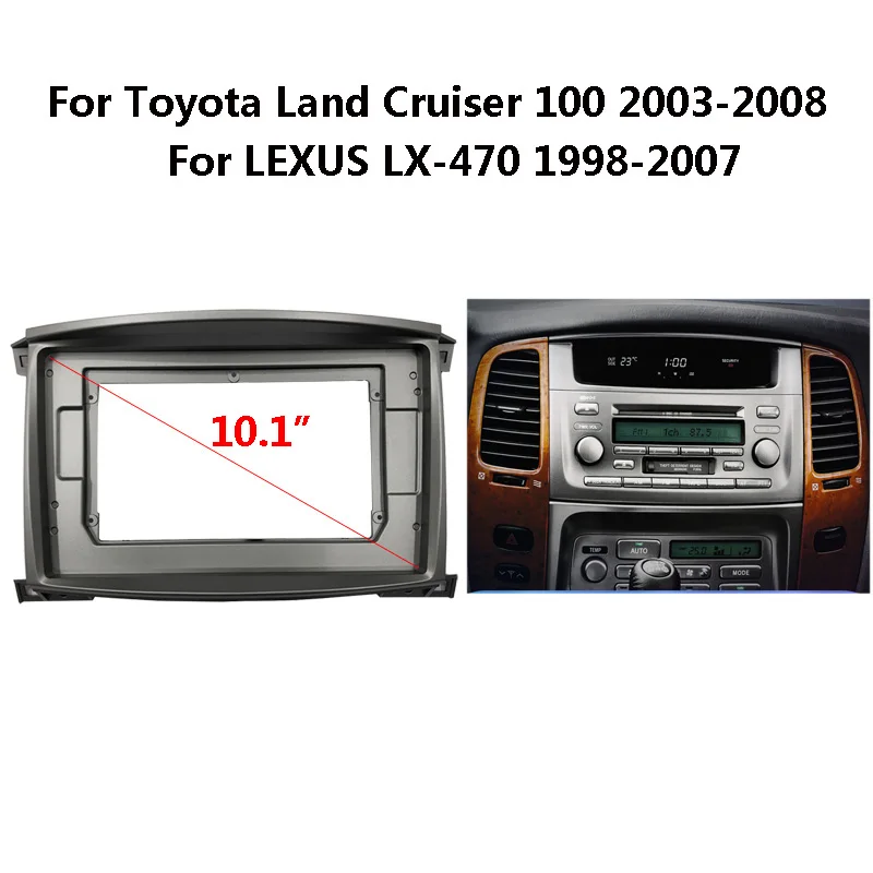 Car Radio Dashboard Fascia For Toyota Land Cruiser 100 LEXUS LX470 Stereo Panel Mounting Bezel Faceplate Dash Frame Kit | Автомобили и