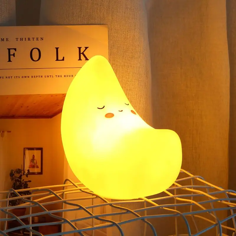 

Night Light Creative Smiley Moon Shape Night Lamp Kids Toy for Home Decor 14.5 x 7.5 x 10cm
