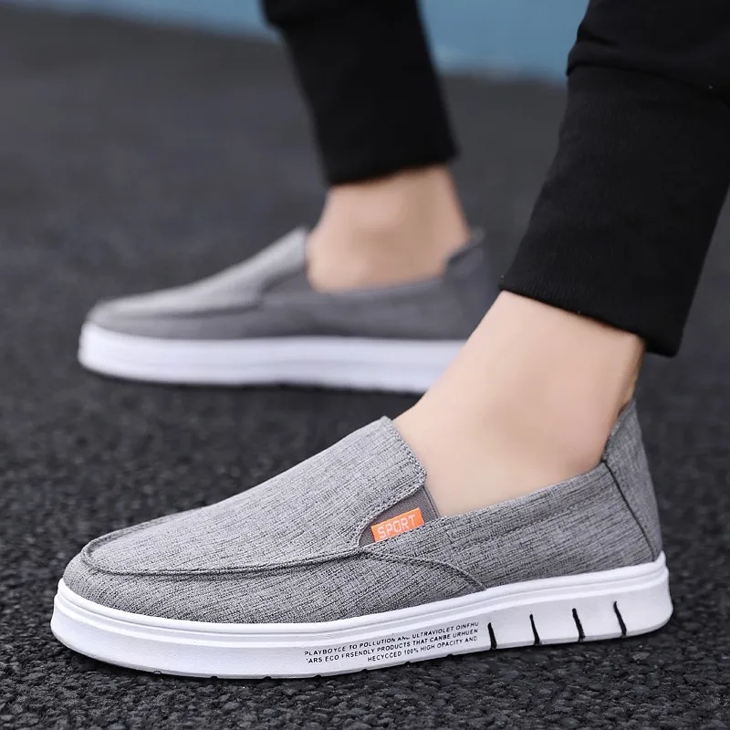 

2019 Spring Summer New Style Lazy Slip-on Foot Covering Canvas Breathable MEN'S Casual Shoes Korean Style Skate Shoes
