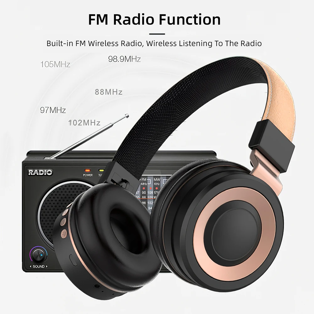 Беспроводные стерео наушники с микрофоном, многофункциональные наушники Bluetooth 4,2, складные наушники, спортивные HIFI дышащие наушники для мобильного телефона