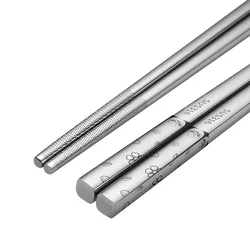 Japanese Style 316 Stainless Steel Chopsticks - Durable, Dishwasher Safe Tableware (06)